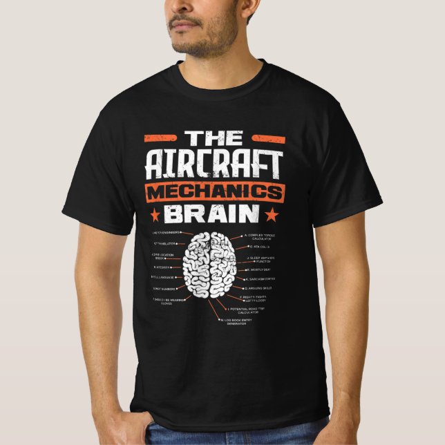 Aircraft Mechanics Brain Aviation Funny Aircraft M T-Shirt (Front)