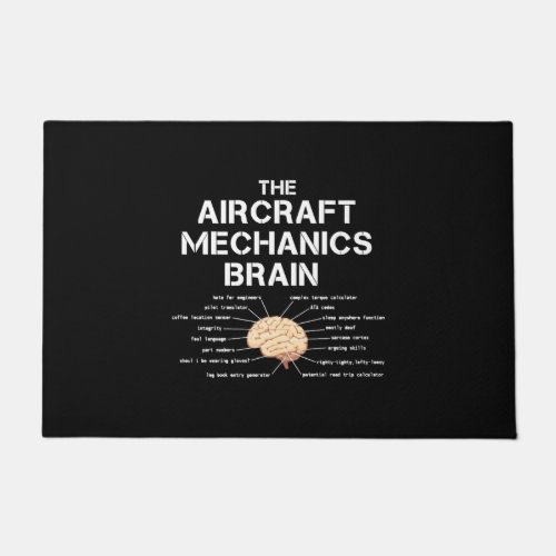 Aircraft Mechanics Brain Funny Airplane Helicopter Doormat