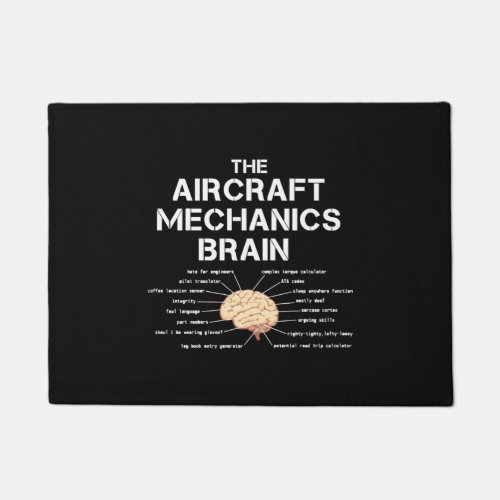 Aircraft Mechanics Brain Funny Airplane Helicopter Doormat