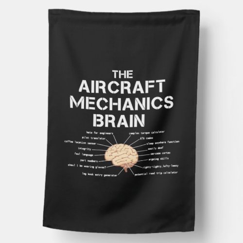Aircraft Mechanics Brain Funny Airplane Helicopter House Flag