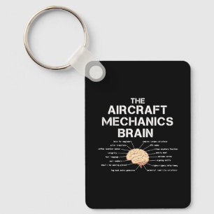 Aircraft Mechanics Brain Funny Airplane Helicopter Keychain