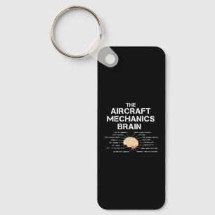 Aircraft Mechanics Brain Funny Airplane Helicopter Keychain