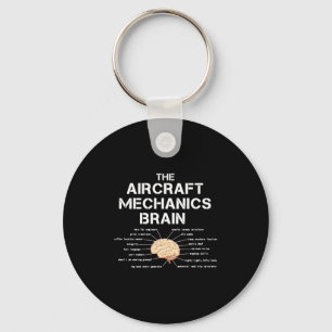 Aircraft Mechanics Brain Funny Airplane Helicopter Keychain