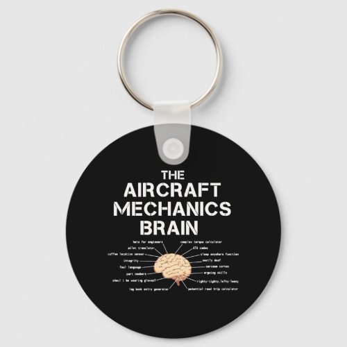 Aircraft Mechanics Brain Funny Airplane Helicopter Keychain