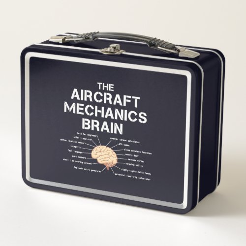 Aircraft Mechanics Brain Funny Airplane Helicopter Metal Lunch Box