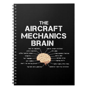 Aircraft Mechanics Brain Funny Airplane Helicopter Notebook