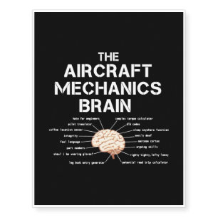 Aircraft Mechanics Brain Funny Airplane Helicopter Temporary Tattoos