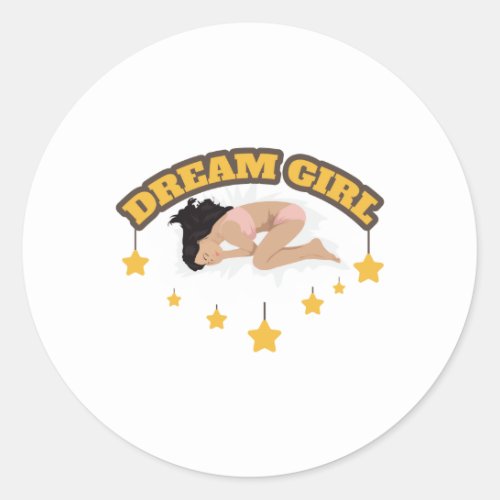 Aircraft Nose Art Dream Girl Gift Idea Classic Round Sticker