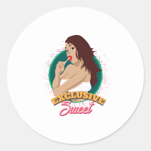 Aircraft Nose Art Girl Exclusive Sweet Gift Idea Classic Round Sticker