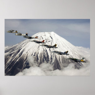 Aircraft Over Mt. Fuji, Japan Poster