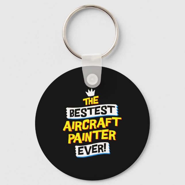 Aircraft Painter, Funny Airplane Paint Job Occupat Keychain (Front)