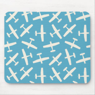 Aircraft Pattern Mouse Pad   Vintage Retro Style