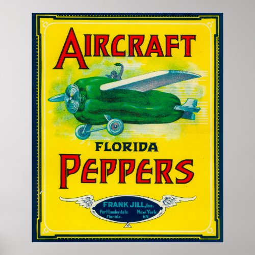 Aircraft Pepper Label Poster