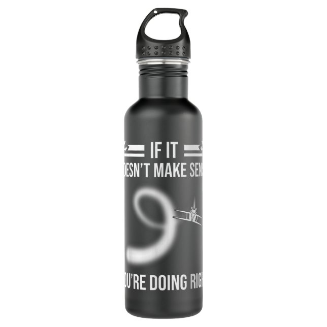 Aircraft Pilot Airplane Lover Aviation Stainless Steel Water Bottle (Front)