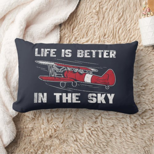 Aircraft Pilot Birthday Keepsake Lumbar Pillow