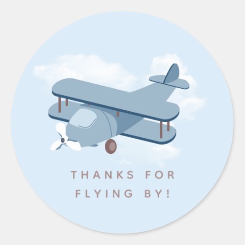 Aircraft Pilot Boys Birthday Classic Round Sticker