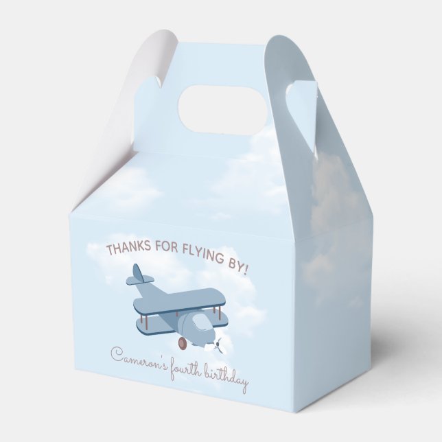 Aircraft Pilot Boy's Birthday Favor Boxes (Front Side)