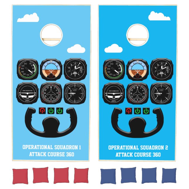 Aircraft Pilots Instrumentation Panel Cornhole Set (Set)