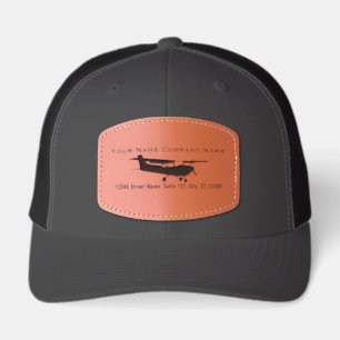 Aircraft Plane Pilot Design Silhouette Your Text Leather Patch Hat