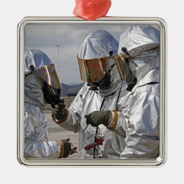 Aircraft Rescue Firefighter Marines Metal Ornament (Front)