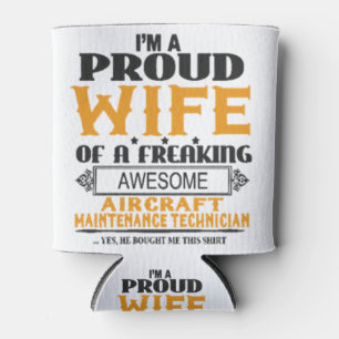 aircraft technician wife gift can cooler