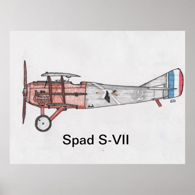 Aircraft WW1 Spad S-VII Poster (Front)