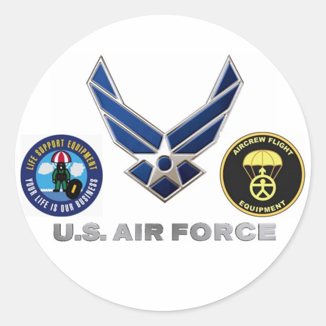 Aircrew Life Support and Aircrew Flight Equipment Classic Round Sticker (Front)