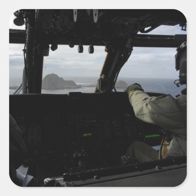 Aircrews approach Farallon Island Square Sticker (Front)