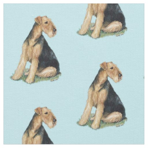 Airdale Dog Art Fabric