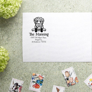 Airdale Terrier Dog Return Address Rubber Stamp