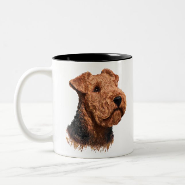 Airdale Terrier Lover Gift Two-Tone Coffee Mug (Left)