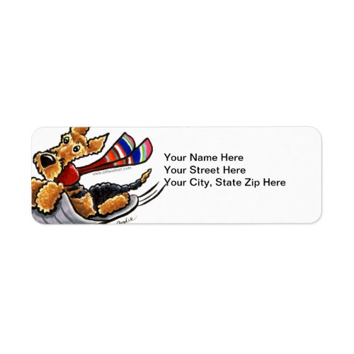 Aire_Sledding Airedale Terrier Label