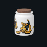 Airedale at Play Candy Jar<br><div class="desc">Original art and design by Off-Leash Art featuring the favorite Airedale Terrier dog breed.</div>