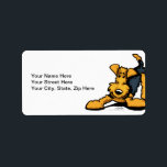 Airedale at Play Label<br><div class="desc">Original art and design by Off-Leash Art featuring the favorite Airedale Terrier dog breed.</div>