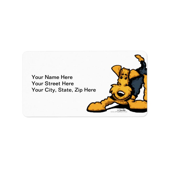 Airedale at Play Label (Front)