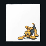 Airedale at Play Notepad<br><div class="desc">Original art and design by Off-Leash Art featuring the favorite Airedale Terrier dog breed.</div>