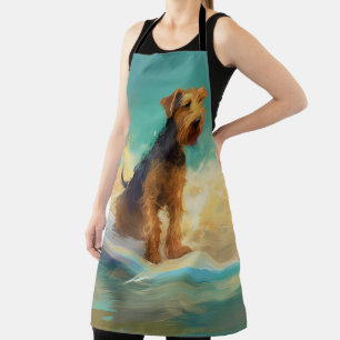 Airedale Beach Surfing Painting Apron
