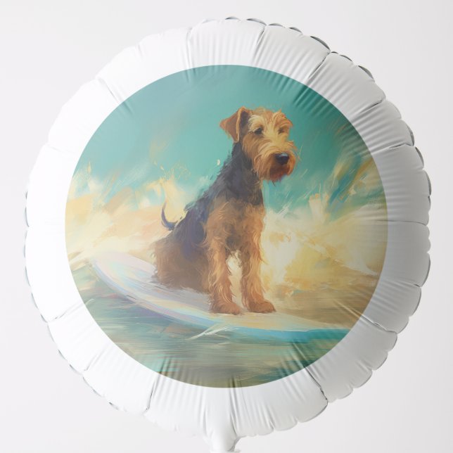 Airedale Beach Surfing Painting  Balloon (Front)