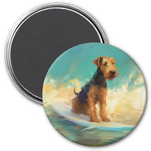 Airedale Beach Surfing Painting  Magnet