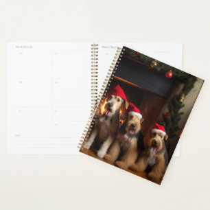 Airedale by the Fireplace Christmas Planner