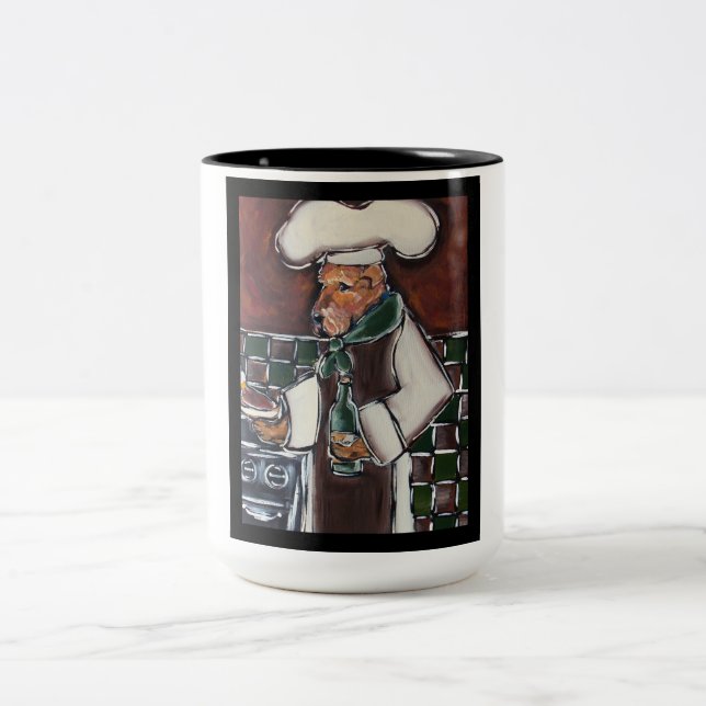 Airedale Chef Two-Tone Coffee Mug (Center)
