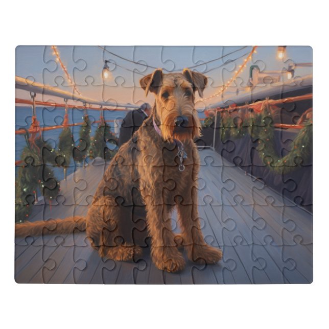 Airedale Christmas Cruise: Pawsome Holiday Delight Jigsaw Puzzle (Puzzle Horizontal)