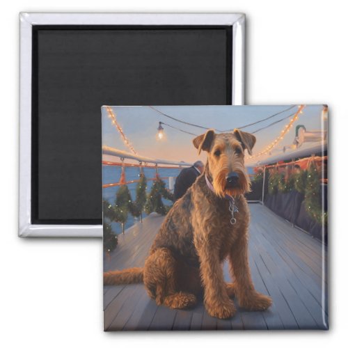 Airedale Christmas Cruise Pawsome Holiday Delight Magnet