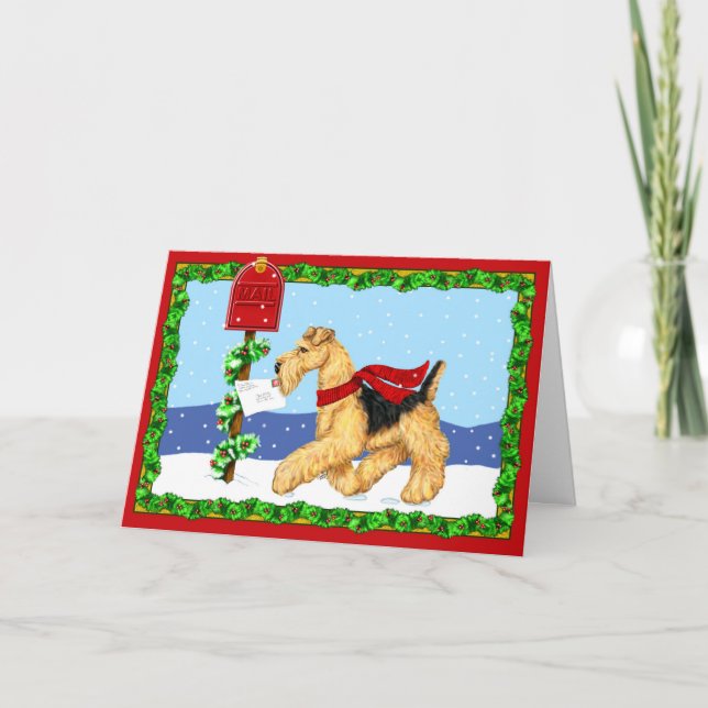 Airedale Christmas Dale Mail Holiday Card (Front)