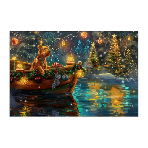 Airedale Christmas Festive Voyage Acrylic Print