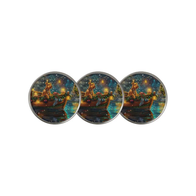 Airedale Christmas Festive Voyage Golf Ball Marker (3 Up)