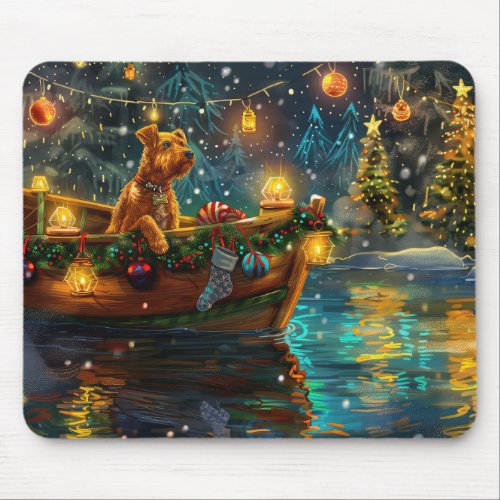 Airedale Christmas Festive Voyage Mouse Pad