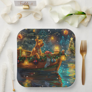 Airedale Christmas Festive Voyage Paper Plates