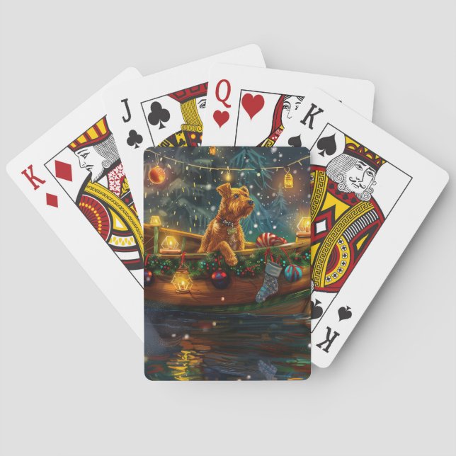 Airedale Christmas Festive Voyage Poker Cards (Back)