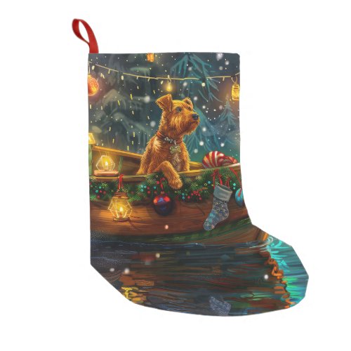 Airedale Christmas Festive Voyage Small Christmas Stocking